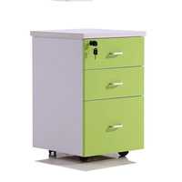 Meuble de rangement mobile moderne à trois tiroirs pour bureau, petit meuble de rangement latéral avec serrure
