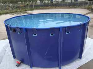 Aquacultual-Réservoir rond flexible en PVC avec <span class=keywords><strong>cadre</strong></span> en acier galvanisé pour l'élevage domestique de poissons, homards et crevettes - Product Image 3