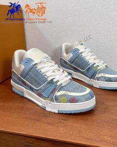 Zapatillas Deportivas Casuales de Diseño de Lujo para Hombre en Azul Denim, Cuero Suave, para Baloncesto, Tenis y Caminar - Product Image 3