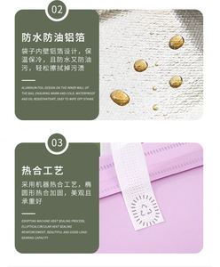 Fashionable Insulated Food Delivery Cooler Bag with Non-Woven Material and Zipper Closure Waterproof - Product Image 4