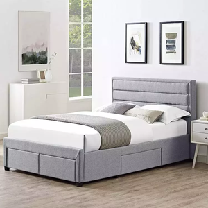 Mẫu miễn phí lưu trữ sang trọng Hiện Đại Nữ Hoàng Duy nhất đôi đôi DIVAN thắp sáng complet cama matrimonial Vua kích thước giường với lưu trữ - Product Image 1
