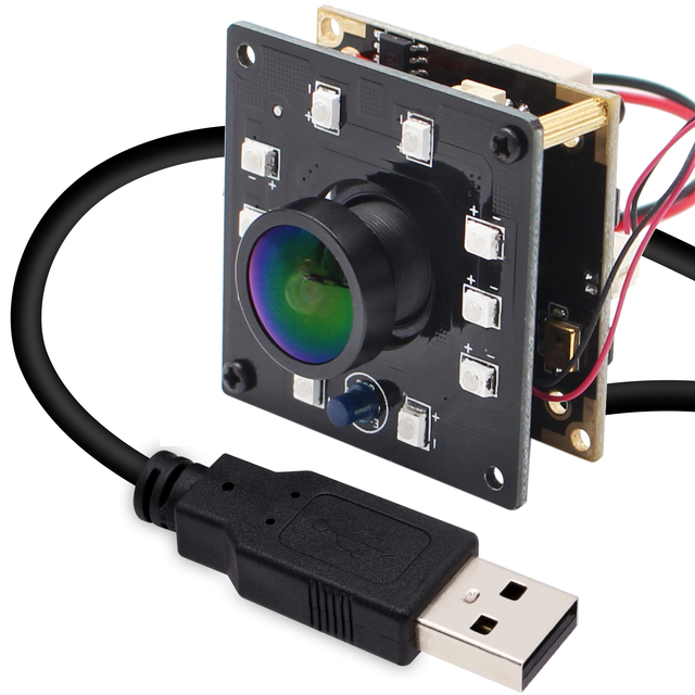 ELP 1080P 2MP CMOS Night Vision IR Camera with High Speed 30fps/60fps/120fps No Distortion Mini Industrial Webcam IR USB Camera