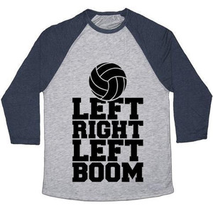 Maglietta da baseball unisex Tri-Blend Left, Right, Left, Boom - Product Image 1