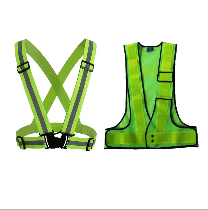 Hi vis custom logo reflex vest strips riem kraan industriële bouw werk geel reflecterende running veiligheid riemen voor werknemers
