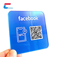 Etiqueta NFC RFID de PVC con Código QR para Tarjetas de Visita, Personalizable, Resistente al Agua, 13.56MHz, con Ventana para Reseñas de Google, en Oferta