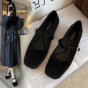 039-8 <span class=keywords><strong>Scarpe</strong></span> Mary Jane Vintage in <span class=keywords><strong>Velluto</strong></span> per <span class=keywords><strong>Donna</strong></span>, Stile Balletto, Casual, Taglie Grandi 35-45, Fibbia con Strass, Rialzo Interno - Product Image 2