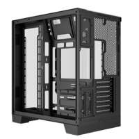 Boîtier d'ordinateur de jeu ATX panoramique blanc OEM d'usine, châssis de tour moyen en verre trempé, prend en charge 11 ventilateurs, Type-C, en stock