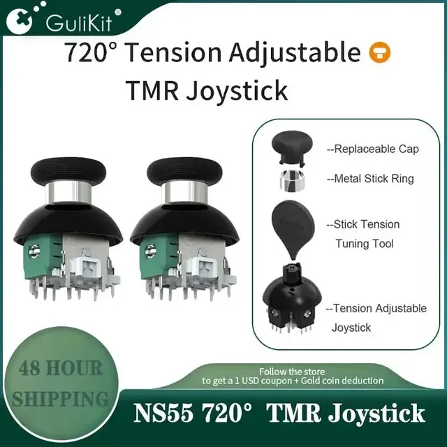 Gulikit NS55 720° Tension Adjustable TMR Joystick for XBOXes/PS5/PS5/Switch PRO Gamepad Controller