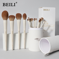 Pinceau de maquillage professionnel unique beige avec logo personnalisé Cheveux synthétiques souples Brocha De Maquillaje individuel