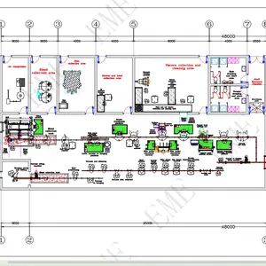 Equipamento de açougueiro para linha de abate de gado e linha de abate de ovelhas/cabras com design de matadouro de 100 bovinos e 100 ovinos