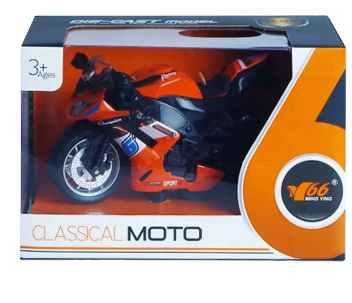 pull back 1/14 scale diecast toy motorcycle with lights music