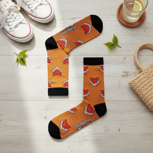 Breathable Tiger Pattern Embroidery Print Silk <b>Socks</b> Customizable Logo Lightweight One Size Fits All for Spring Season Daily Use - Product Image 3