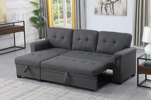 <span class=keywords><strong>Canapé</strong></span> modulable en forme de L facile à assembler pour le salon, <span class=keywords><strong>canapé</strong></span> modulable avec rangement, chaise longue et lit escamotable - Product Image 4