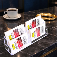 Porte-cartes de visite Kejea en PS transparent, présentoir de rangement pour cartes de visite de bureau, idéal pour la réception et le comptoir.