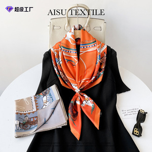 Women 90cm <b>Square</b> <b>Scarf</b> Digital Print Multifunctional Summer Headscarf - Product Image 3