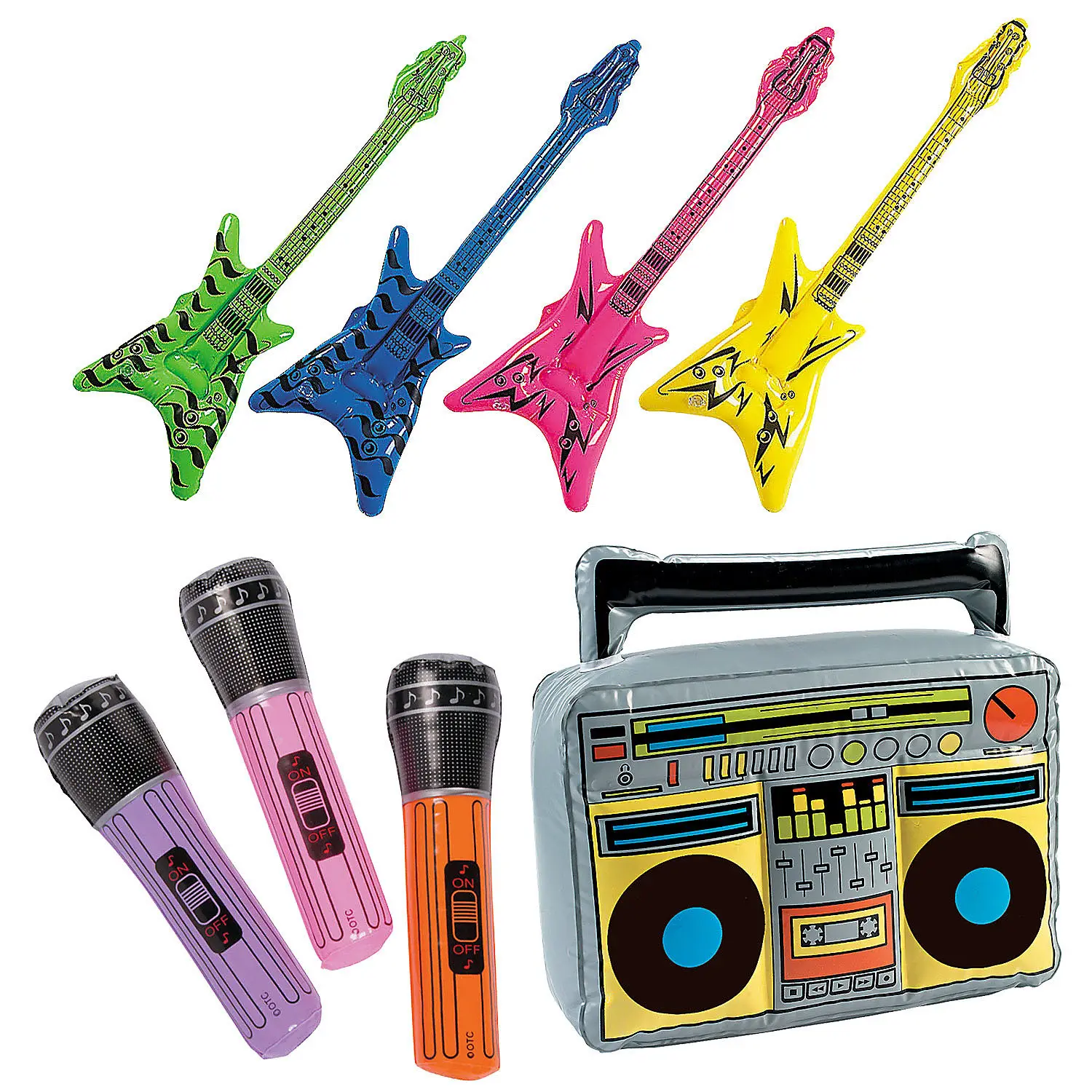 Inflatable ban nhạc Kit chơi Microphone Guitar bền đạo cụ bên nhạc cụ Nguồn cung cấp bên