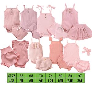 批发童装婴儿纯色婴儿服装学步女孩时尚棉<span class=keywords><strong>2</strong></span> Picce服装套装 - Product Image 2