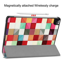 Étui pour iPad Pro 11 pouces 2018/2020/2021, étui pour tablette en cuir PU intelligent magnétique à angle multiple, pliable en trois parties, avec fonction de mise en veille automatique