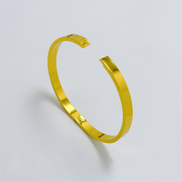 Bracelet de mode en acier inoxydable plaqué or 5 mm pour dropshipping, bracelet étoile pour mariage, cadeau pour mariées du Moyen-Orient de Dubaï