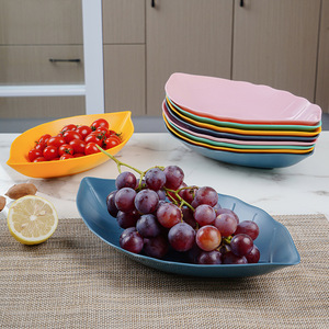 Fruit Plate <b>Plastic</b> <b>Serving</b> <b>Tray</b> Small Large Size Solid Color Dishwasher Safe For Residential Use - Product Image 1