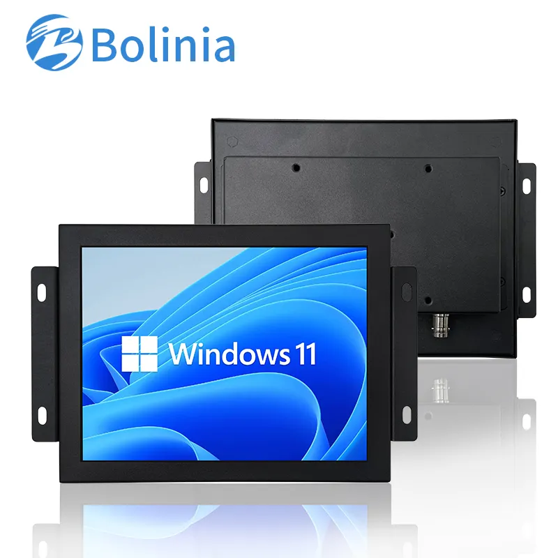 Mini monitor industrial de pc, tela de 8 "9" 7 "ips para parede de metal embutido de quadro aberto