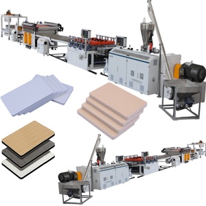 Nouvelle machine à fabriquer des panneaux en mousse <span class=keywords><strong>PVC</strong></span>/WPC laminés PET de 5 à 30 mm, extrudeuse à double vis, commande PLC, moteur, roulement, pompe <span class=keywords><strong>pour</strong></span> les plaques de balcon - Product Image 1