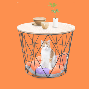 Table d'appoint ronde en métal décorative pour animaux de compagnie, grande <span class=keywords><strong>cage</strong></span> pour chien avec <span class=keywords><strong>lit</strong></span> pour animaux de compagnie - Product Image 2
