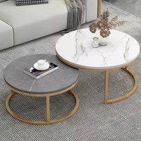 Nouvelle table basse de style nordique de luxe, ronde, en matériaux écologiques, pour le salon