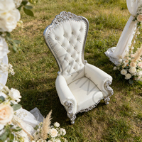 Chaise royale de roi et de reine, chaise royale Bjflamingo Lux en argent