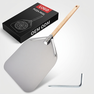 OEM ODM Spatule <span class=keywords><strong>à</strong></span> pizza en aluminium de 12 pouces avec manche en bois, <span class=keywords><strong>pelle</strong></span> <span class=keywords><strong>à</strong></span> pizza pour four et grill - Product Image 1