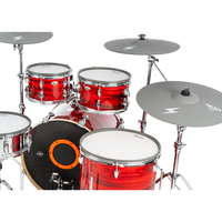 Découvrez la Batterie Électronique Série Lightning Rouge, Instrument à Percussion avec Cymbales 14/16/17/20 et Fûts 10/12/14/16/22