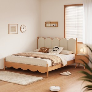 <span class=keywords><strong>Letto</strong></span> a soppalco in legno massello di faggio nordico 1.5m e 1.8m, moderno minimalista matrimoniale/queen size, <span class=keywords><strong>con</strong></span> imbottitura morbida a onda e smontabile - Product Image 4