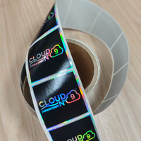Étiquette autocollante en PET holographique avec impression UV personnalisée, effet laser et effet arc-en-ciel