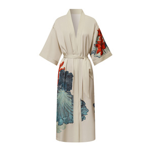 <span class=keywords><strong>Pigiama</strong></span> estivo da donna Yaoting in raso stampato, <span class=keywords><strong>leggero</strong></span>, con spalle scoperte, taglie forti, lussuoso, a maniche a tre quarti, <span class=keywords><strong>lungo</strong></span> e fresco - Product Image 5