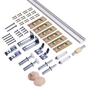 WEKIS Hidden Sliding Door Hardware <b>Kits</b> Aluminum Zinc Alloy Brass Steel Outdoor Screw Installation Farmhouse Design 5-Year - Product Image 2