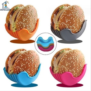 Ferramenta de cozimento Silicone <span class=keywords><strong>Burger</strong></span> Clip, Sem contato e Anti Gota Hamburger <span class=keywords><strong>Holder</strong></span>, Hamburger Bandeja de Caixa Fixa - Product Image 1