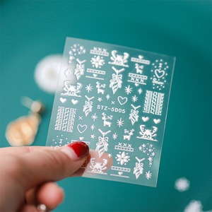 Autocollants 3D pour ongles flocons de neige d'hiver, rennes, bonhommes de neige, décorations de Noël en résine DIY STZ-5D05 - Product Image 5