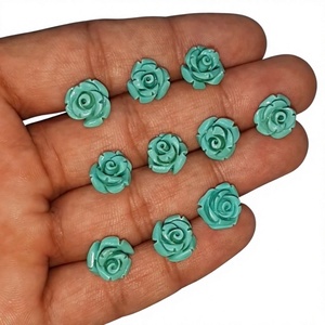 Cabochon de fleur en agate naturelle sculptée, pierre précieuse en vrac avec effet de changement de couleur, certifiée IGI pour la fabrication de bijoux - Product Image 1