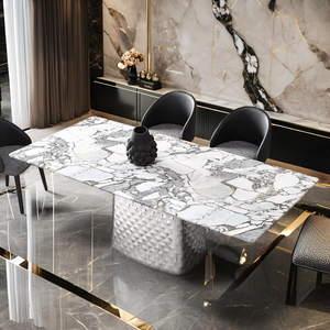 Table de salle à manger avec ensembles de table de salle à manger turque de style de prix Table à manger réglable coulissante de <span class=keywords><strong>billard</strong></span> marron avec 4 chaises - Product Image 1