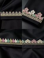 Fil de polyester coloré, dentelle brodée géométrique vintage, style ethnique soluble dans l'eau, accessoires de vêtements faits à la main DIY