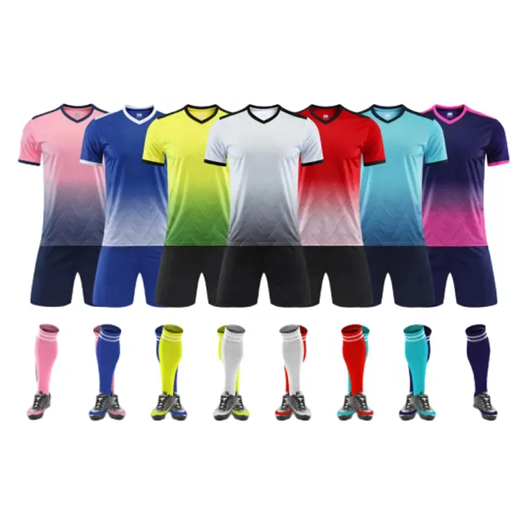 Nueva ropa de entrenamiento de fútbol, conjunto de ropa de fútbol de manga corta, secado rápido, transpirable, venta al por mayor, chándales para hombres, uniforme de fútbol