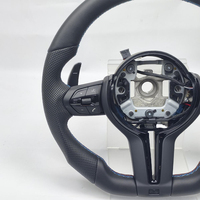 Volant de luxe en cuir avec garniture chromée noire à fond plat M Sport pour BMW E60 E61 E63 Accessoires de voiture