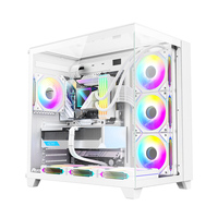 AntarcChill Glass Panel Atx Full Tower Gaming Computer Cases Cabinet Gaming Pc Case With 4x120mm Argb Fan Type-C Desktop Casing