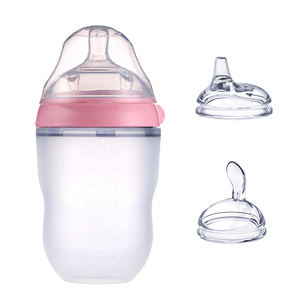 Ensemble de biberons <span class=keywords><strong>anti</strong></span>-coliques en silicone 3 en <span class=keywords><strong>1</strong></span>, col large 7 cm, biberons d'alimentation pour bébé, biberons pour nouveau-né - Product Image 2