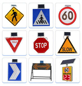Solar-Powered Radar Speed LED Road Safety <strong>Signal</strong> Board Flashing <strong>Pedestrian</strong> Crossing Sign Aluminum Alloy IP65 Waterproof 24 in - Product Image 5