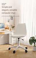 Chaises et bureaux d'ordinateur pour la maison - Chaise pivotante réglable en hauteur, pieds en acier inoxydable, cadre en nylon, réglage manuel pour les chambres à coucher, les bureaux