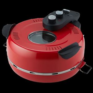 Horno <span class=keywords><strong>de</strong></span> <span class=keywords><strong>Pizza</strong></span> Eléctrico <span class=keywords><strong>de</strong></span> 12 Pulgadas para Encimera, con Piedra Cerámica, Color Rojo, con Soporte en Francés para Uso Doméstico - Product Image 3