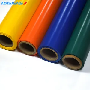 Masigns 650gsm Waterproof Accessories Parts Crystal Clear Pvc Tarpaulin Truck Trailer Side Curtain Tent Fabric Tricot Pvc Coated