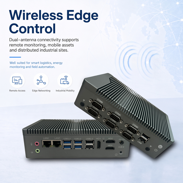 Fanless Industrial Mini PC Intel N97 Quad Core Dual LAN 6COM Triple DDR4 mSATA SSD WiFi 4G Embedded Computer For Automation