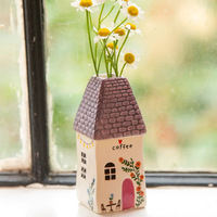 Mini Vase en Céramique Émaillée Colorée pour Fleurs Séchées, Décoration Murale en Forme de Cheminée, Petit Ornement pour Salon et Chambre à Coucher